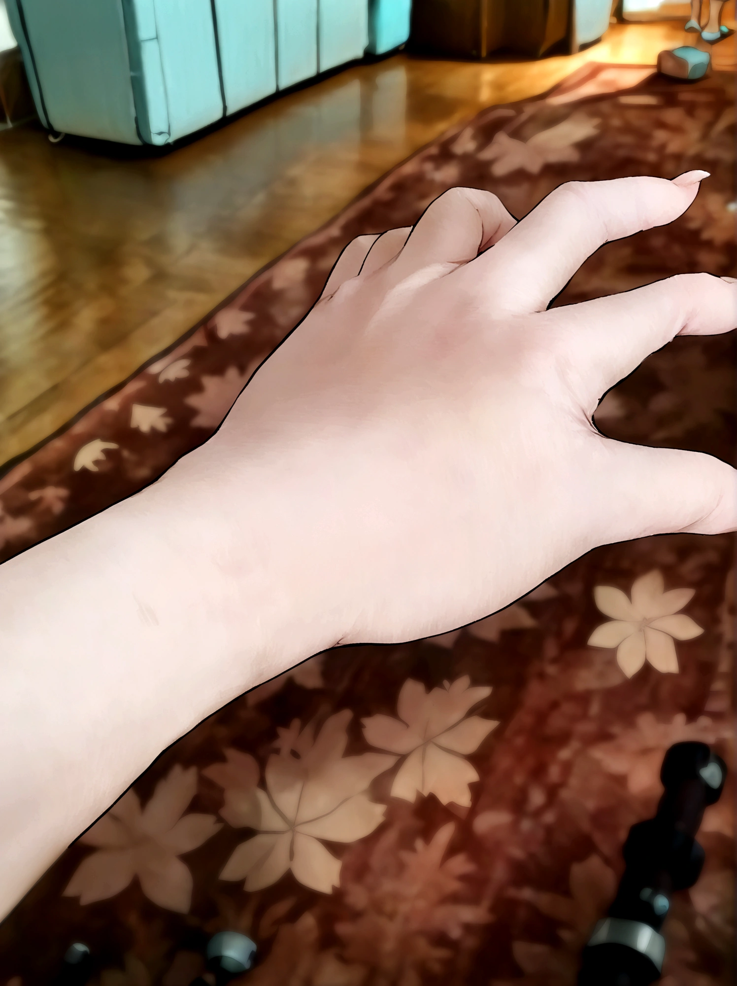 the penis with veins and testicles and the abdomen of a muscular white man