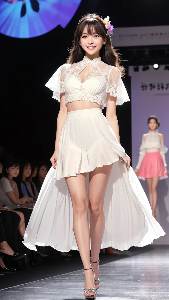 best qualtiy, jewelry,Full body like,underdressing,Fashion show,Refined face,pretty face,A 14-year-old Asian woman,slimfigure,Smaller bust@LEE