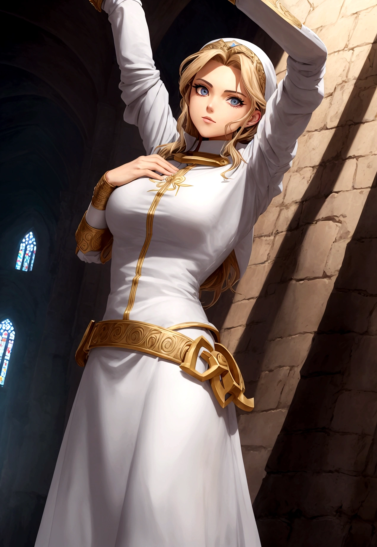 fait dieu du christianisme orthodoxe dans le style mythilogie grec et animé jojo bizzarre adventure il doit etre un homme sa pose doit etre majestueuse il doit donner l'impression d etre fort mais chaleureux aussi fait une représentation comme une illustartion  juste les contour qui font le dessin du personnage 