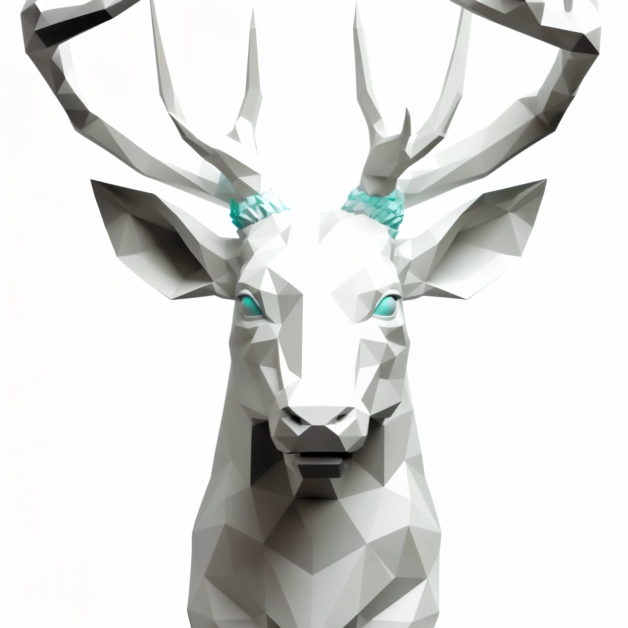 Close up of paper deer head on black background, Low Poly 3 d, Low Poly aliased, Low Poly 3 d model, Low Poly, Low Poly, Low Poly, high quality Low Poly art, paper craft Low Poly, Medium Polyester, Low Poly, high polymer, Low Poly digital art, Low Poly art