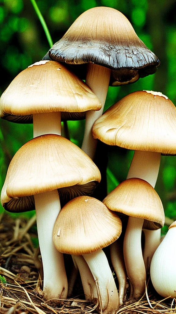 Mushrooms grow from onions, many mushrooms, large mushrooms, onions