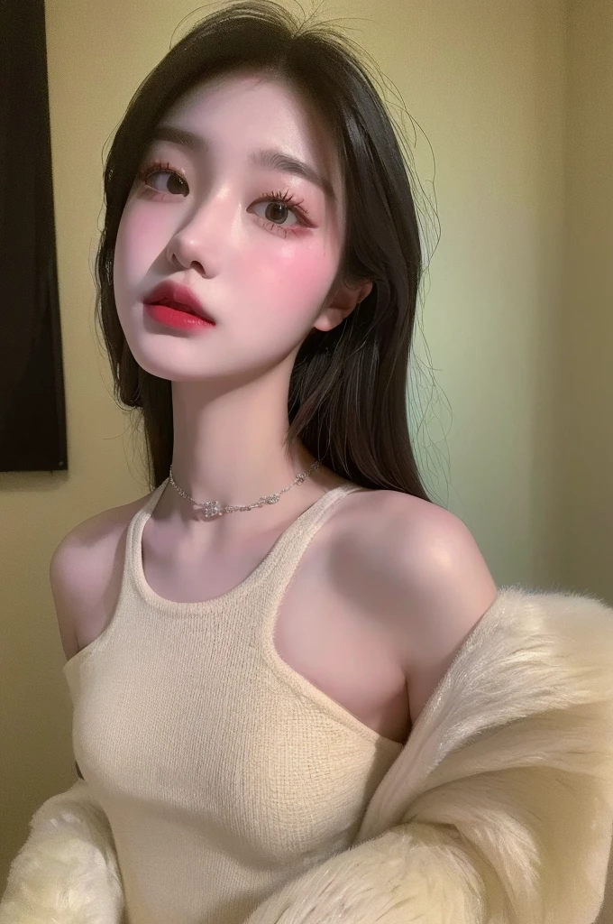 ((Highest quality, 8K, masterpiece :1.3))、Approachable、Face only、Buzzworthy faces on TikTok、 Highly detailed face and skin texture、Cute、White Skin、With bangs、Above the shoulders、、ID photo、Realistic、Ultra HD、High resolution