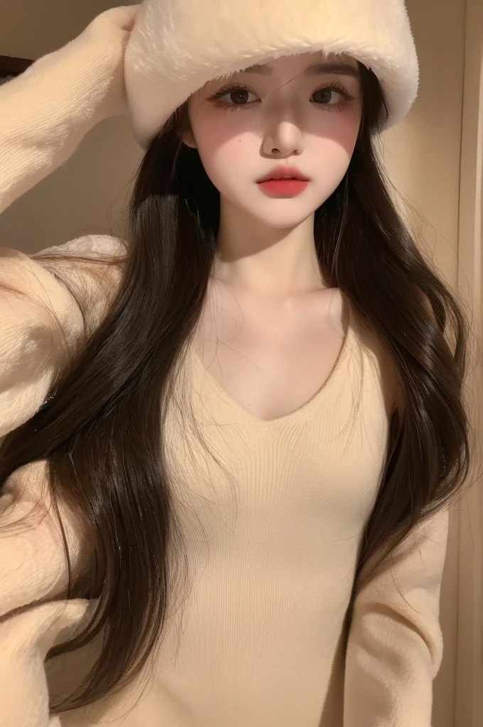 ((Highest quality, 8K, masterpiece :1.3))、Approachable、Face only、Buzzworthy faces on TikTok、 Highly detailed face and skin texture、Cute、White Skin、With bangs