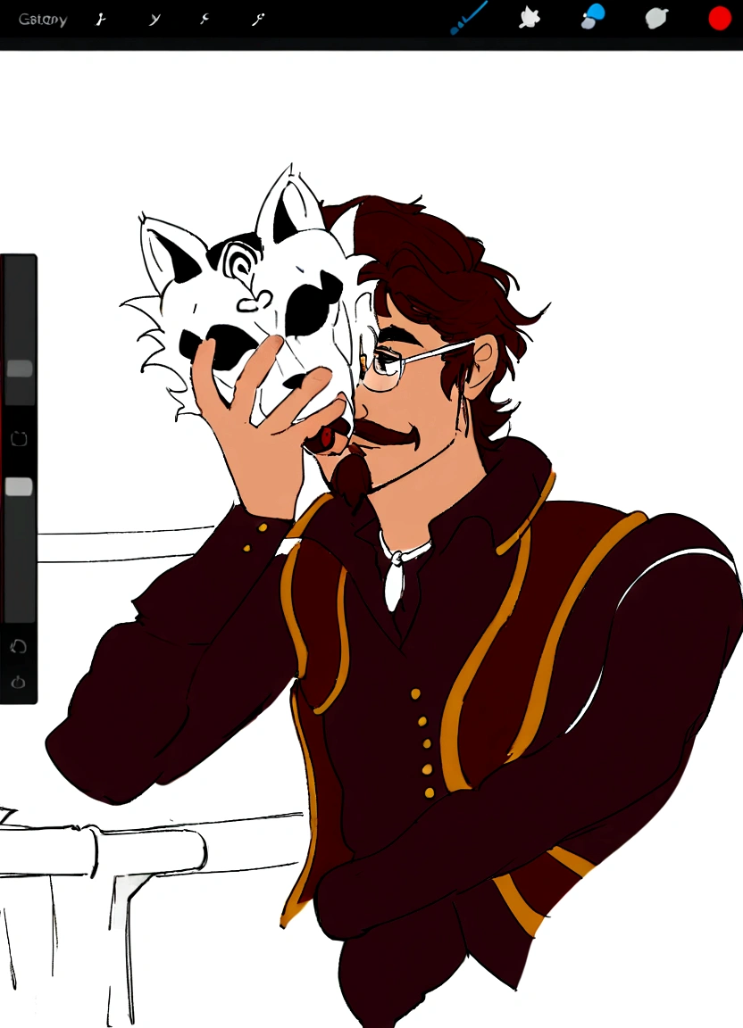 a close up of a person holding a cat in front of a drawing, inspired by Gaston Anglade, guy with horse head, disney stylized furry, inspired by Caspar Wolf, with kitsune mask, flat cel shading mucha, an anthropomorphic wolf, inspired by Clovis Trouille, inspired by Alexis Grimou, caleb from critical role