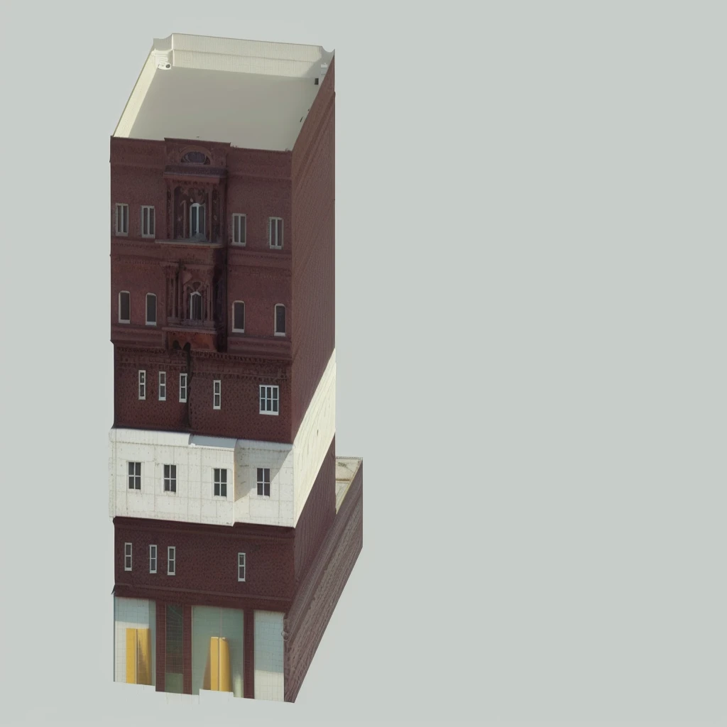 a close up of a tall building with a clock on the top, building facing, 3d rendered model, 3 d renders, 3d rendering, 3 d rendering, realistic building, multistory building, rendered 3d model, full building, an extremely detailed building, single building, 3 drender, 2 d render, architectural render, architecture render, 3d rendering!