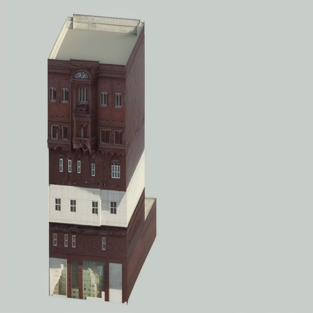 a close up of a tall building with a clock on the top, building facing, 3d rendered model, 3 d renders, 3d rendering, 3 d rendering, realistic building, multistory building, rendered 3d model, full building, an extremely detailed building, single building, 3 drender, 2 d render, architectural render, architecture render, 3d rendering!