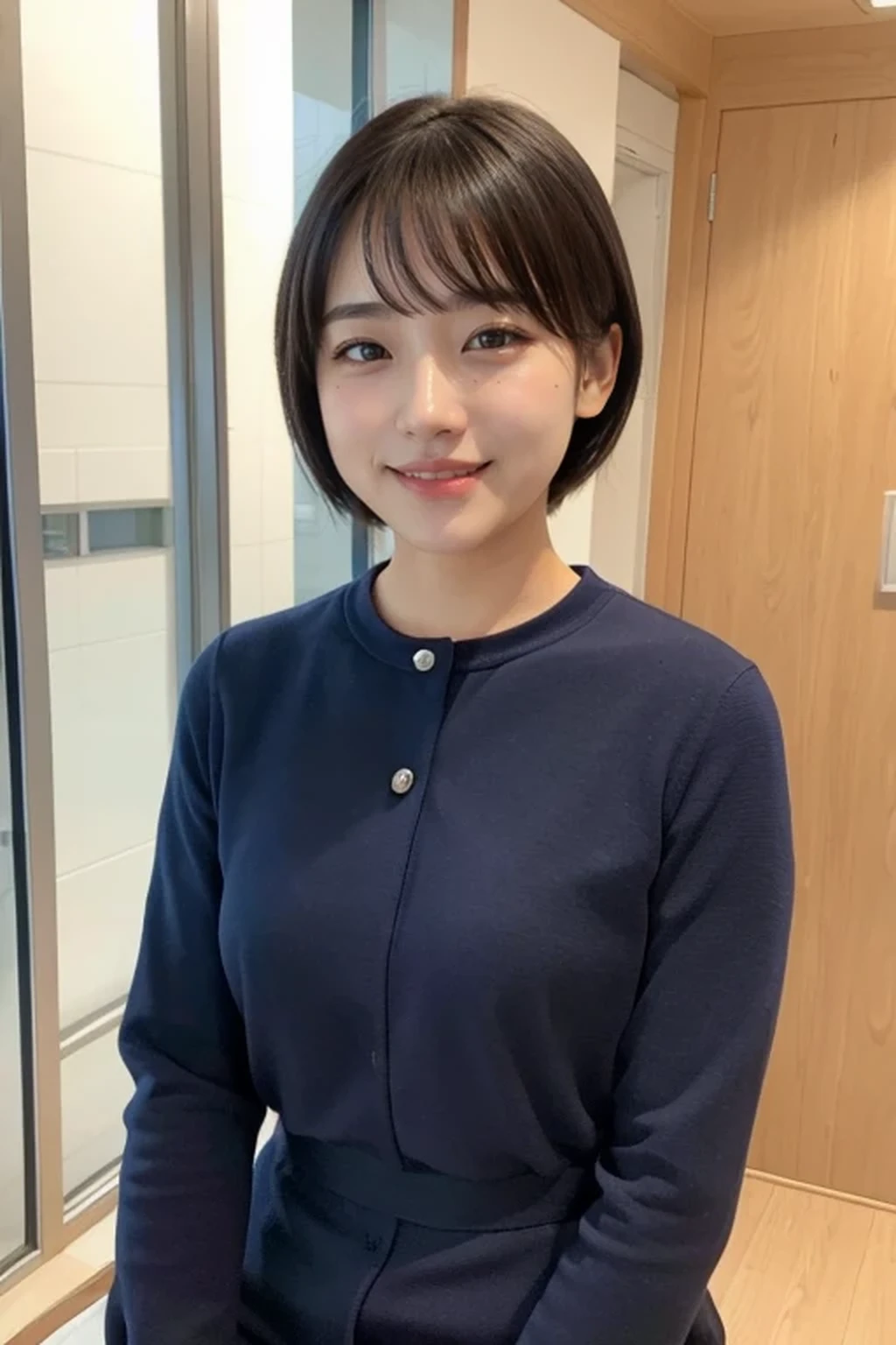 8k, RAW photo, best quality, masterpiece, realistic, photo-realistic, clear, professional lighting, beautiful face, best quality, ultra high res
BREAK
(full body 1.5),
(upper body 1.5),
BREAK
realistic Japanese cute, girl,18 years old,
short cut hair, smile,
BREAK
,
BREAK
standing
BREAK
class room