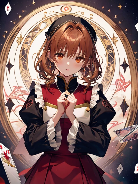 House of fortune telling, Horoscope, fortune teller, astrologer, , Card Captor Sakura_Sakura Kinomoto, uhd, retina, masterpiece, ccurate, anatomically correct, textured skin, super detail, high details, high quality, best quality, highres, 4K