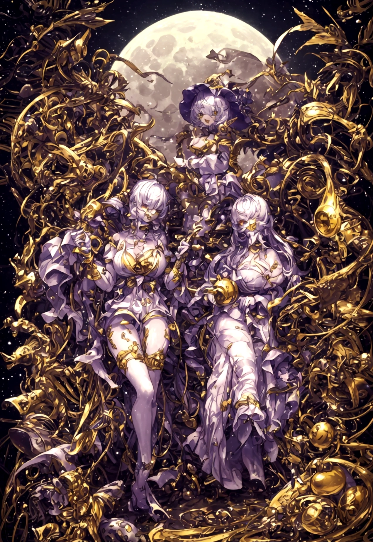 clown、ヒソカモロウのような狂気を帯びたclown、Clown、clown、moonlight、Moonlit Night、Fantasy、mysteriouasterpiece、Perfect Art、Award-winning works