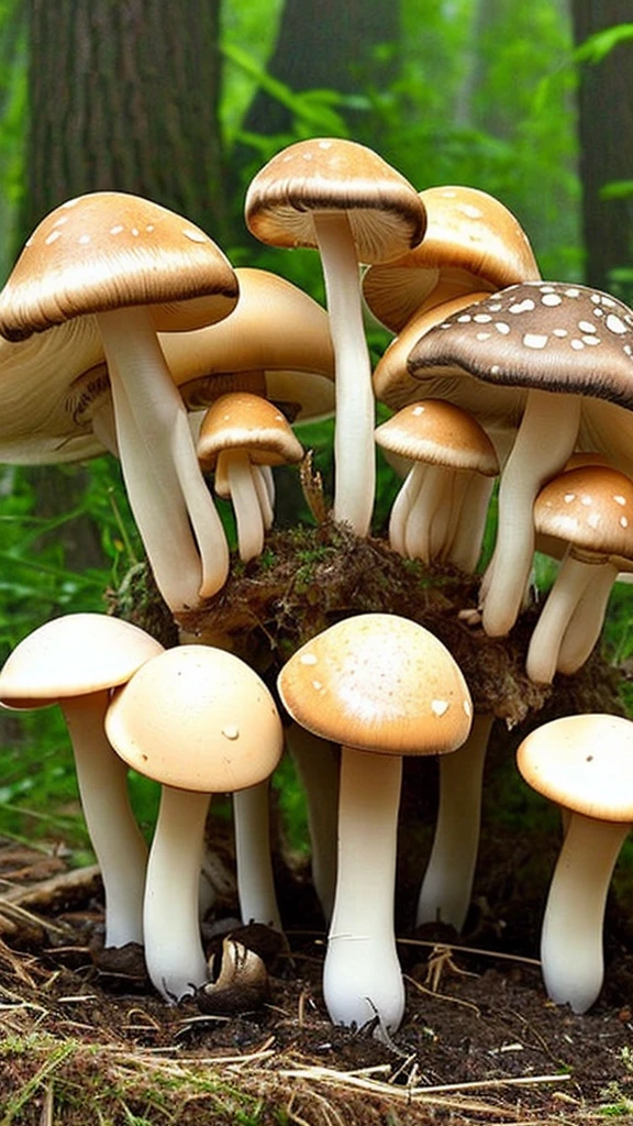 Mushrooms grow from eggs, many mushrooms, large mushrooms