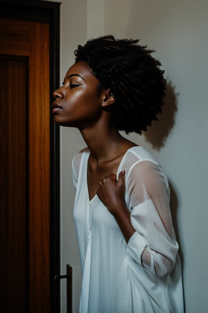 Create images of a black woman emerging from abuse

