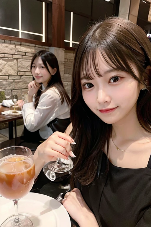 Girlfriends dining at a fancy restaurant