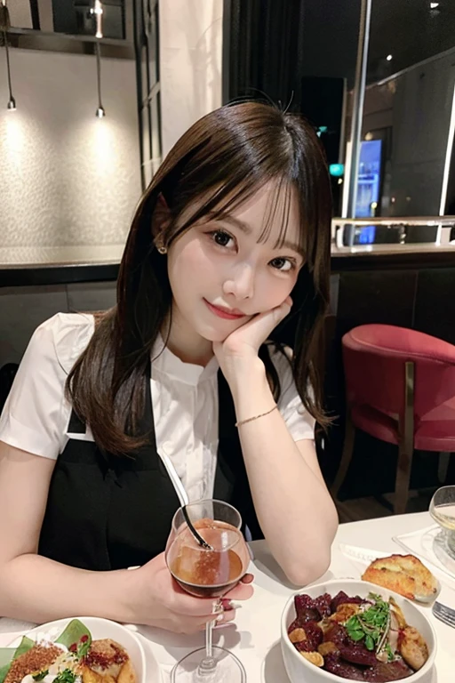 Girlfriends dining at a fancy restaurant