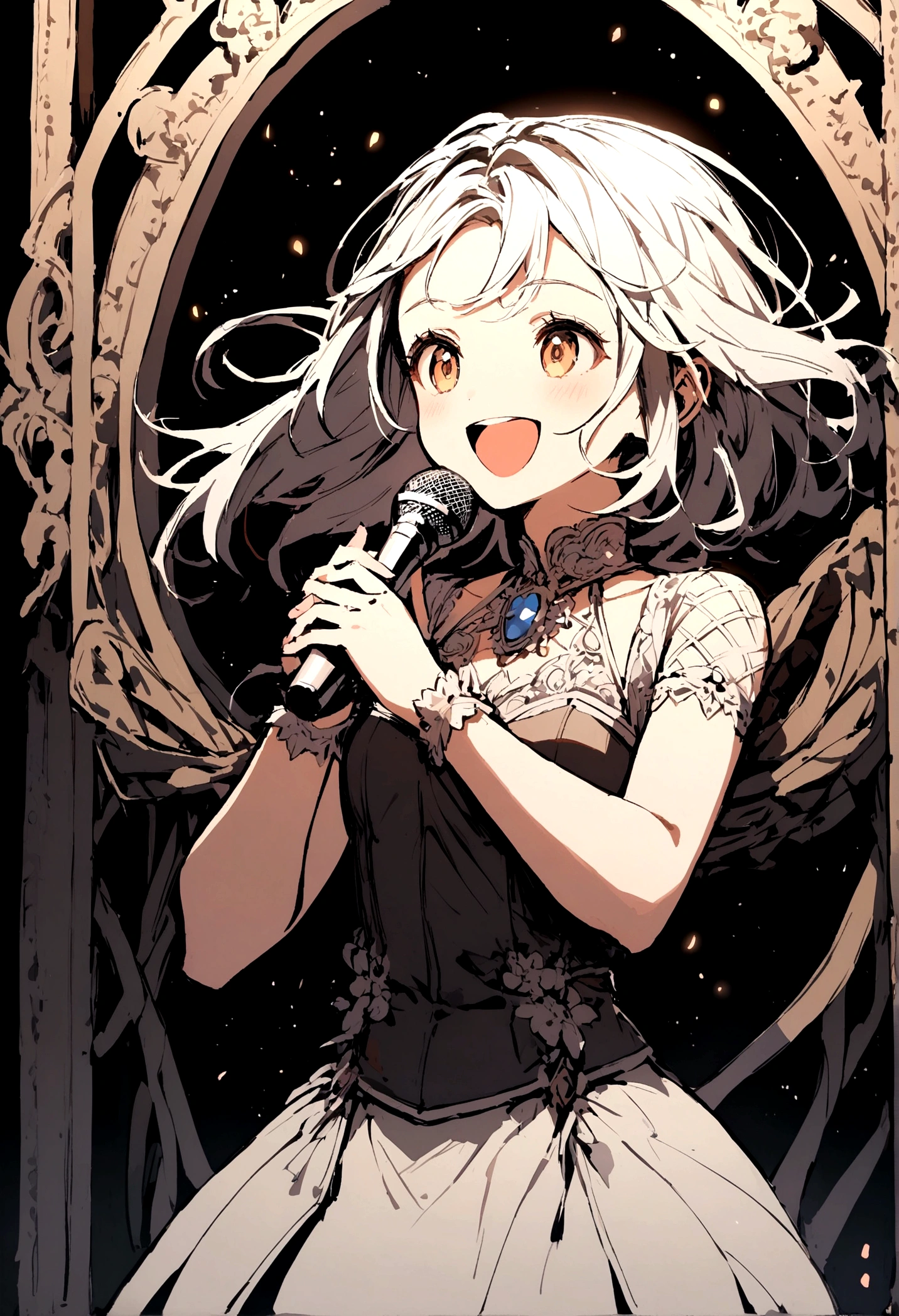 Smiling girl singing