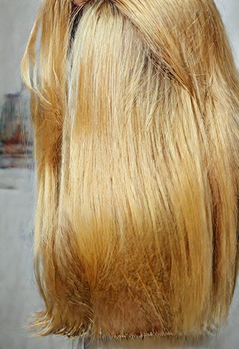 Realistic blonde long straight hair girl
