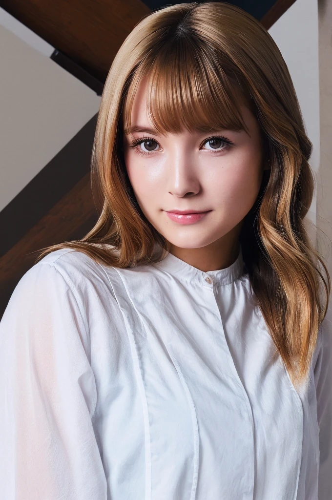 ((Highest quality, 8K, masterpiece :1.3))、Approachable、Fair skin、Face only、Buzzworthy faces on TikTok、 Highly detailed face and skin texture、Cute、White Skin、Swept-back Bangs、Portrait
