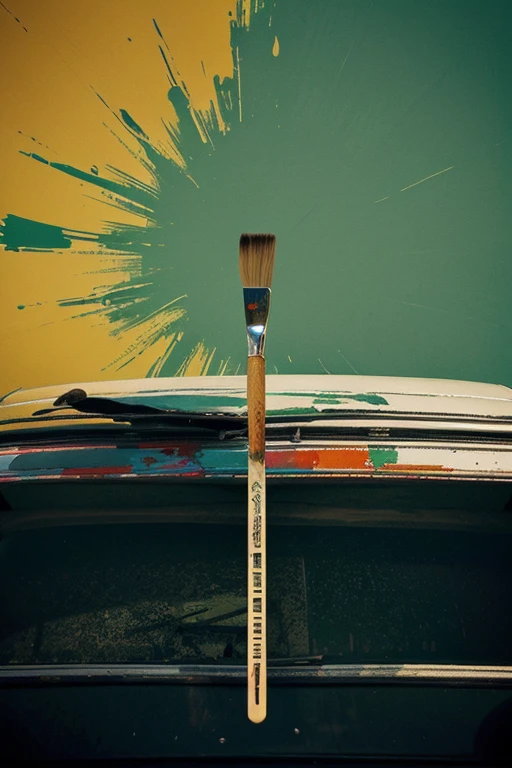 Painting
There is a paintbrush in the picture, and countless symbols and numbers fly out of the tip of the brush, forming the outline of a trendy car and a green world.