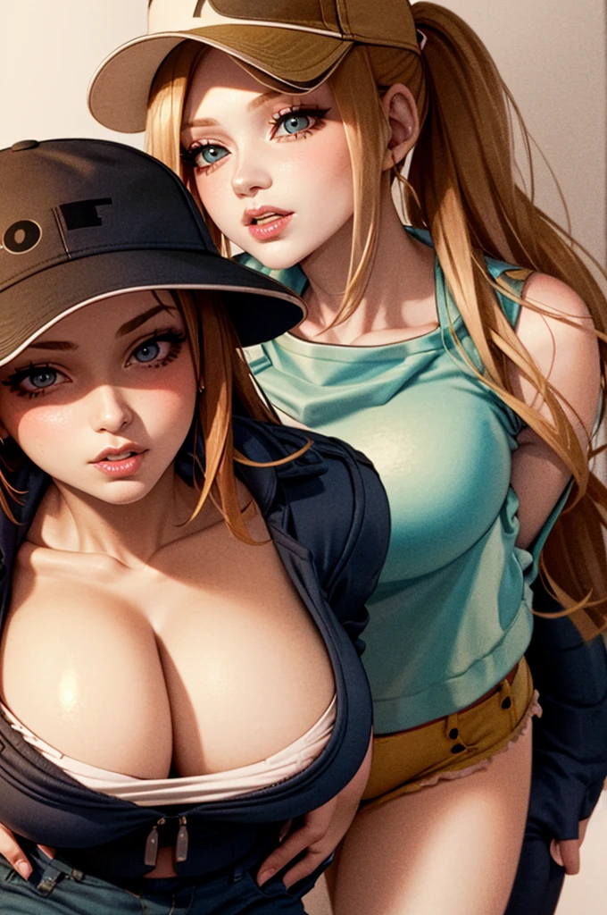 photography, bokeh, highres, ultra detailed, intricate details, absurdres, masterpiece, BREAK
1girl, beautifully detailed woman, beautifully detailed mouth, extremely detailed eyes and face, beautiful detailed eyes, matte eyeshadow, eyelashes, eyeliner, ultra glossy lipstick, (pouty lips:1.3), makeup, blush, BREAK
detailed background,  BREAK
terry bogard girl, blonde hair, ponytail, blue eyes, long hair, baseball cap, fingerless gloves, denim shorts, sexy pose, cowboy shot, BREAK, huge breasts