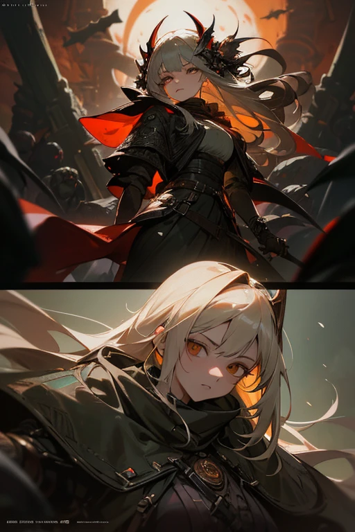 "The Last Anaconda Amazon" Beautiful woman, cold face, sexy butts, no horns, have an anaconda tail behind her butts, scary tail, have a thousand arms, an ancient witch, wear a full-mask cover face, Giant Crossbow Locked Connect With Arm, wear an old-fashioned hood, wear a clothes from Arknights, Bloodborne theme, Arknights theme, dark fantasy, scary theme, green forest, monstrous pet, bloody background, supervillain, evil movement, mercilessly squads.

a close up symmetrical portrait of a cyberpunk gangster, biomechanical, mshn robot, splashes of orange red, hyper realistic, intricate design, (insanely detailed:1.4), (extremely fine details:1.35), Extremely sharp lines, steel, cinematic lighting, Photorealistic, a detailed painting by Ayami Kojima and Lilia Alvarado, (best quality, high quality, absurdres, intricate detail, masterpiece, cinematic), highly detailed, motion blur, film grain, noise, lens effects,