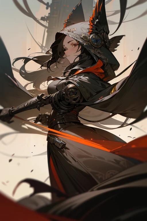 "The Last Anaconda Amazon" Beautiful woman, cold face, sexy butts, no horns, have an anaconda tail behind her butts, scary tail, have a thousand arms, an ancient witch, wear a full-mask cover face, Giant Crossbow Locked Connect With Arm, wear an old-fashioned hood, wear a clothes from Arknights, Bloodborne theme, Arknights theme, dark fantasy, scary theme, green forest, monstrous pet, bloody background, supervillain, evil movement, mercilessly squads.

a close up symmetrical portrait of a cyberpunk gangster, biomechanical, mshn robot, splashes of orange red, hyper realistic, intricate design, (insanely detailed:1.4), (extremely fine details:1.35), Extremely sharp lines, steel, cinematic lighting, Photorealistic, a detailed painting by Ayami Kojima and Lilia Alvarado, (best quality, high quality, absurdres, intricate detail, masterpiece, cinematic), highly detailed, motion blur, film grain, noise, lens effects,