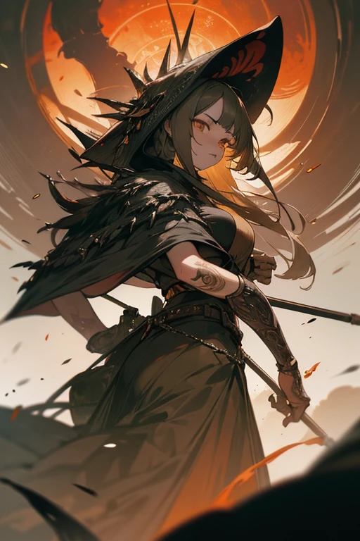 "The Last Anaconda Amazon" Beautiful woman, cold face, sexy butts, no horns, have an anaconda tail behind her butts, scary tail, have a thousand arms, an ancient witch, wear a full-mask cover face, Giant Crossbow Locked Connect With Arm, wear an old-fashioned hood, wear a clothes from Arknights, Bloodborne theme, Arknights theme, dark fantasy, scary theme, green forest, monstrous pet, bloody background, supervillain, evil movement, mercilessly squads.

a close up symmetrical portrait of a cyberpunk gangster, biomechanical, mshn robot, splashes of orange red, hyper realistic, intricate design, (insanely detailed:1.4), (extremely fine details:1.35), Extremely sharp lines, steel, cinematic lighting, Photorealistic, a detailed painting by Ayami Kojima and Lilia Alvarado, (best quality, high quality, absurdres, intricate detail, masterpiece, cinematic), highly detailed, motion blur, film grain, noise, lens effects,