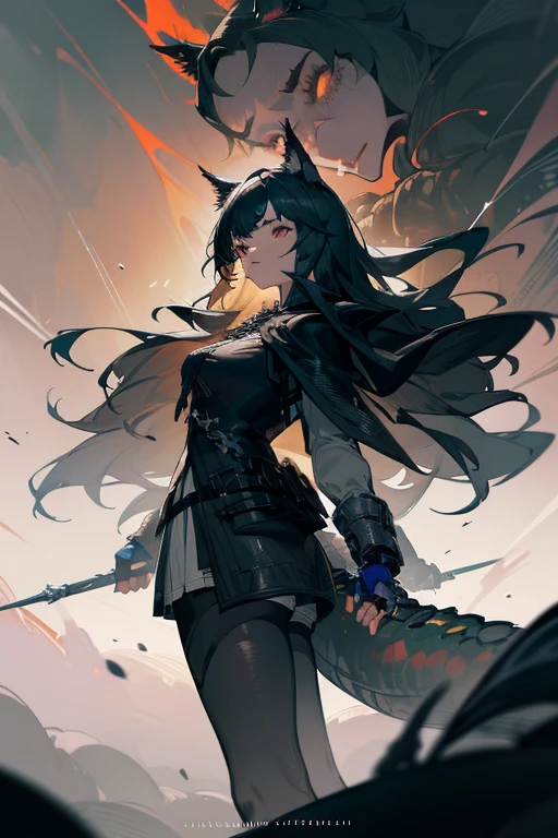 "The Last Anaconda Amazon" Beautiful woman, cold face, sexy butts, no horns, have an anaconda tail behind her butts, scary tail, have a thousand arms, an ancient witch, wear a full-mask cover face, Giant Crossbow Locked Connect With Arm, wear an old-fashioned hood, wear a clothes from Arknights, Bloodborne theme, Arknights theme, dark fantasy, scary theme, green forest, monstrous pet, bloody background, supervillain, evil movement, mercilessly squads.
a close up symmetrical portrait of a cyberpunk gangster, biomechanical, mshn robot, splashes of orange red, hyper realistic, intricate design, (insanely detailed:1.4), (extremely fine details:1.35), Extremely sharp lines, steel, cinematic lighting, Photorealistic, a detailed painting by Ayami Kojima and Lilia Alvarado, (best quality, high quality, absurdres, intricate detail, masterpiece, cinematic), highly detailed, motion blur, film grain, noise, lens effects,