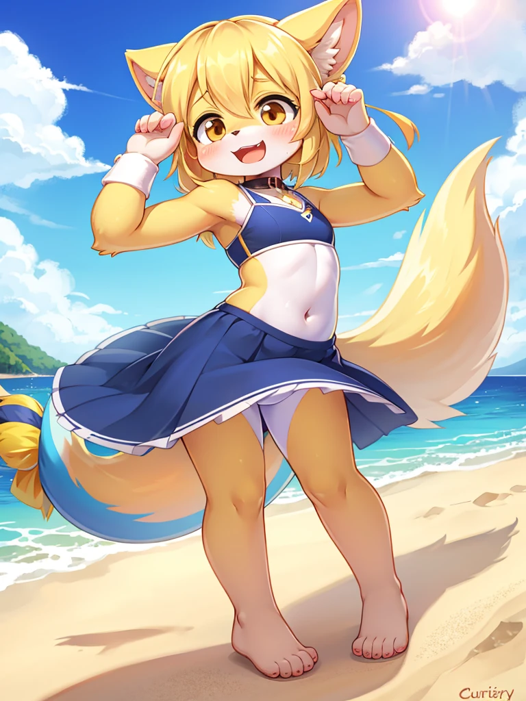 sunny beach , girl , (curtsy) , excitement in anticipation , (pee:0.8)