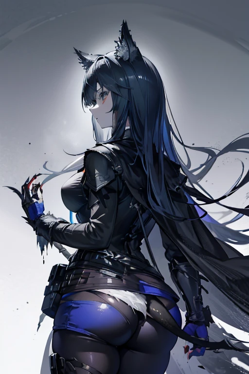 "The Last Anaconda Amazon" Beautiful woman, cold face, sexy butts, no horns, have an anaconda tail behind her butts, scary tail, have a thousand arms, an ancient witch, wear a full-mask cover face, Giant Crossbow Locked Connect With Arm, wear an old-fashioned hood, wear a clothes from Arknights, Bloodborne theme, Arknights theme, dark fantasy, scary theme, green forest, monstrous pet, bloody background, supervillain, evil movement, mercilessly squads.