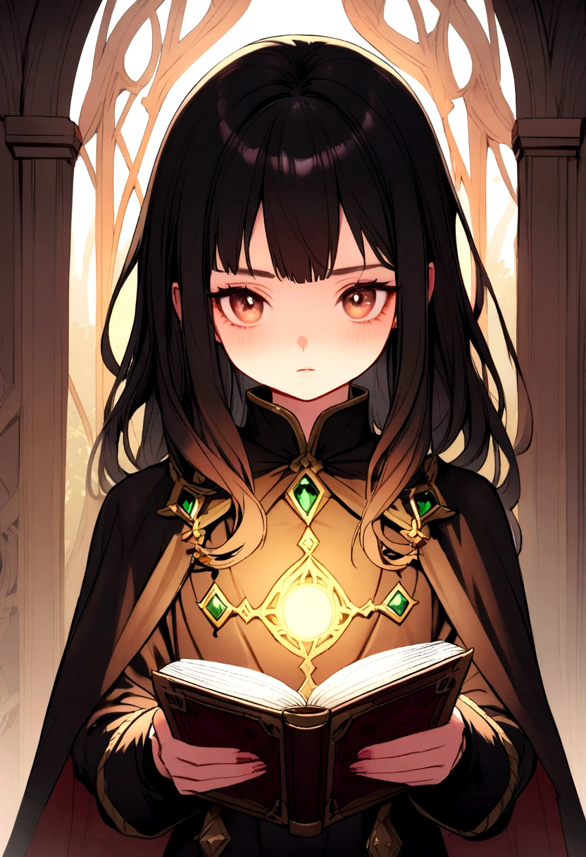 dnd level 5 young wizard holding a spell book