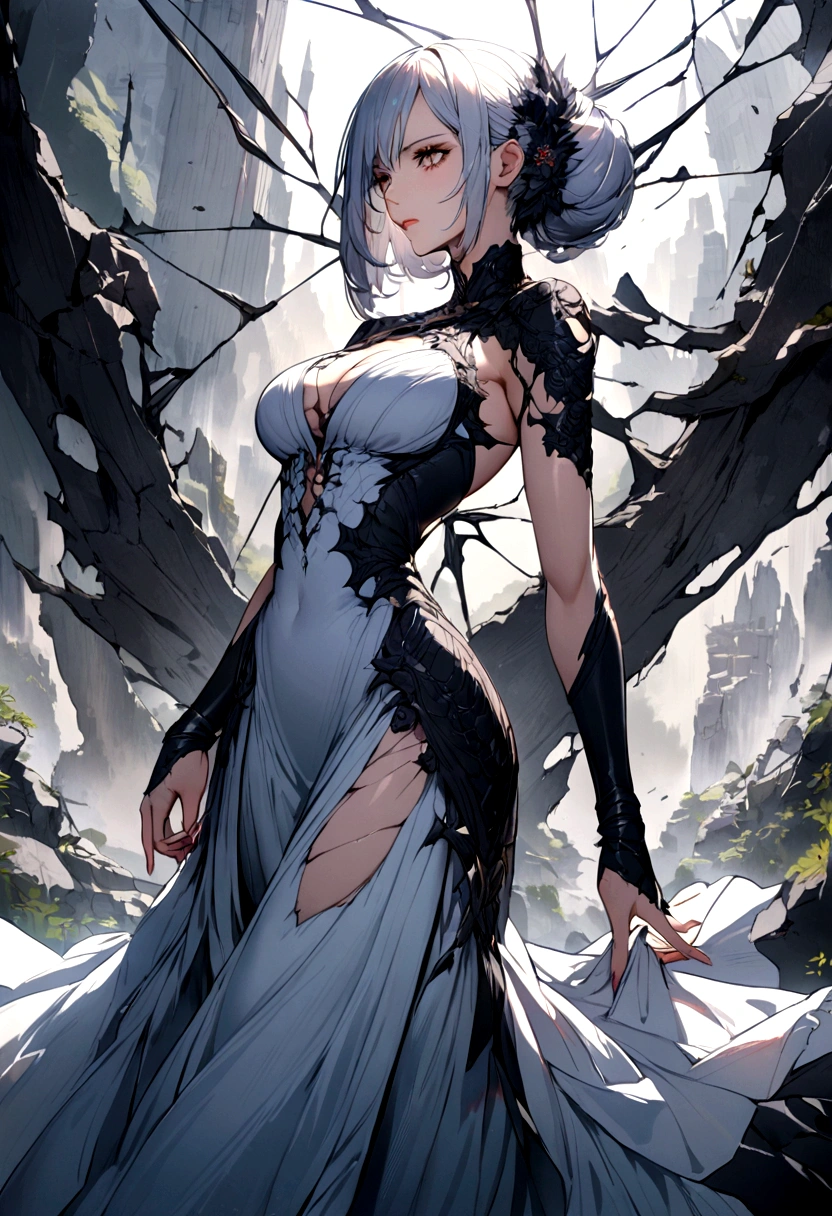 Broken Mirror，Giant Crack，Beautiful woman
