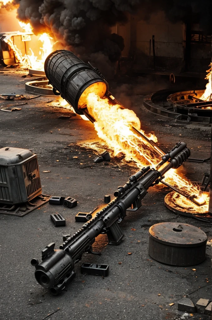 The machine gun melted