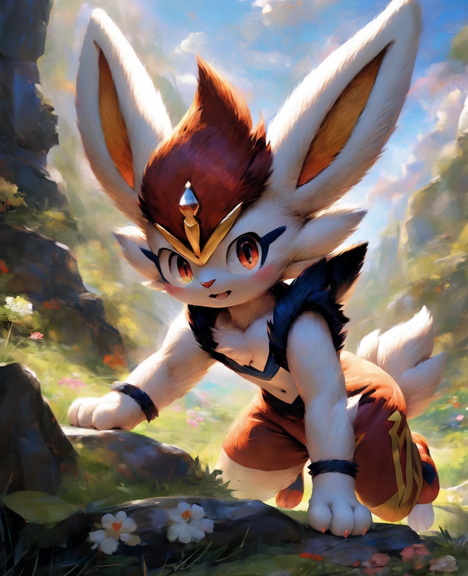 4K, Super detailed, masterpiece,Super detailed, high quality, High resolution, High detail,Cinderace,fur art