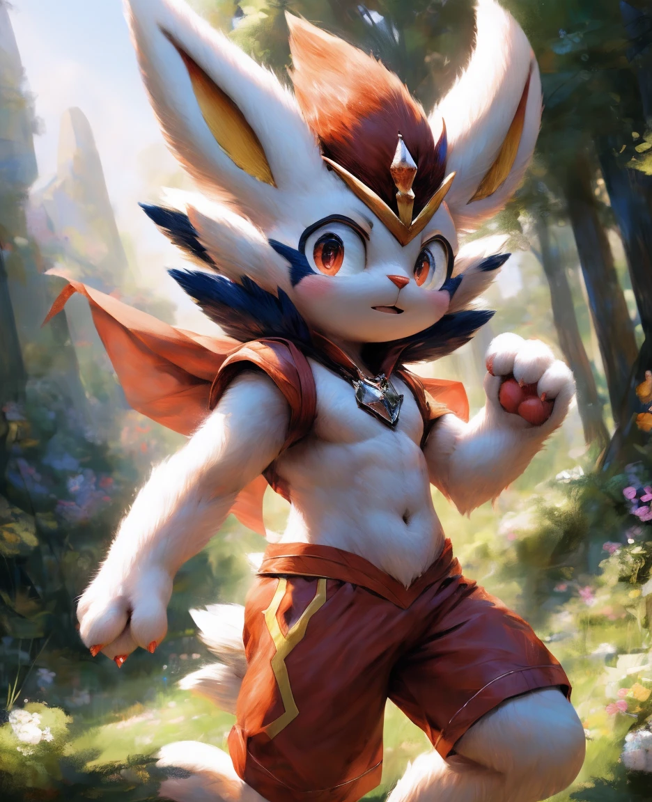 4K, Super detailed, masterpiece,Super detailed, high quality, High resolution, High detail,Cinderace,fur art