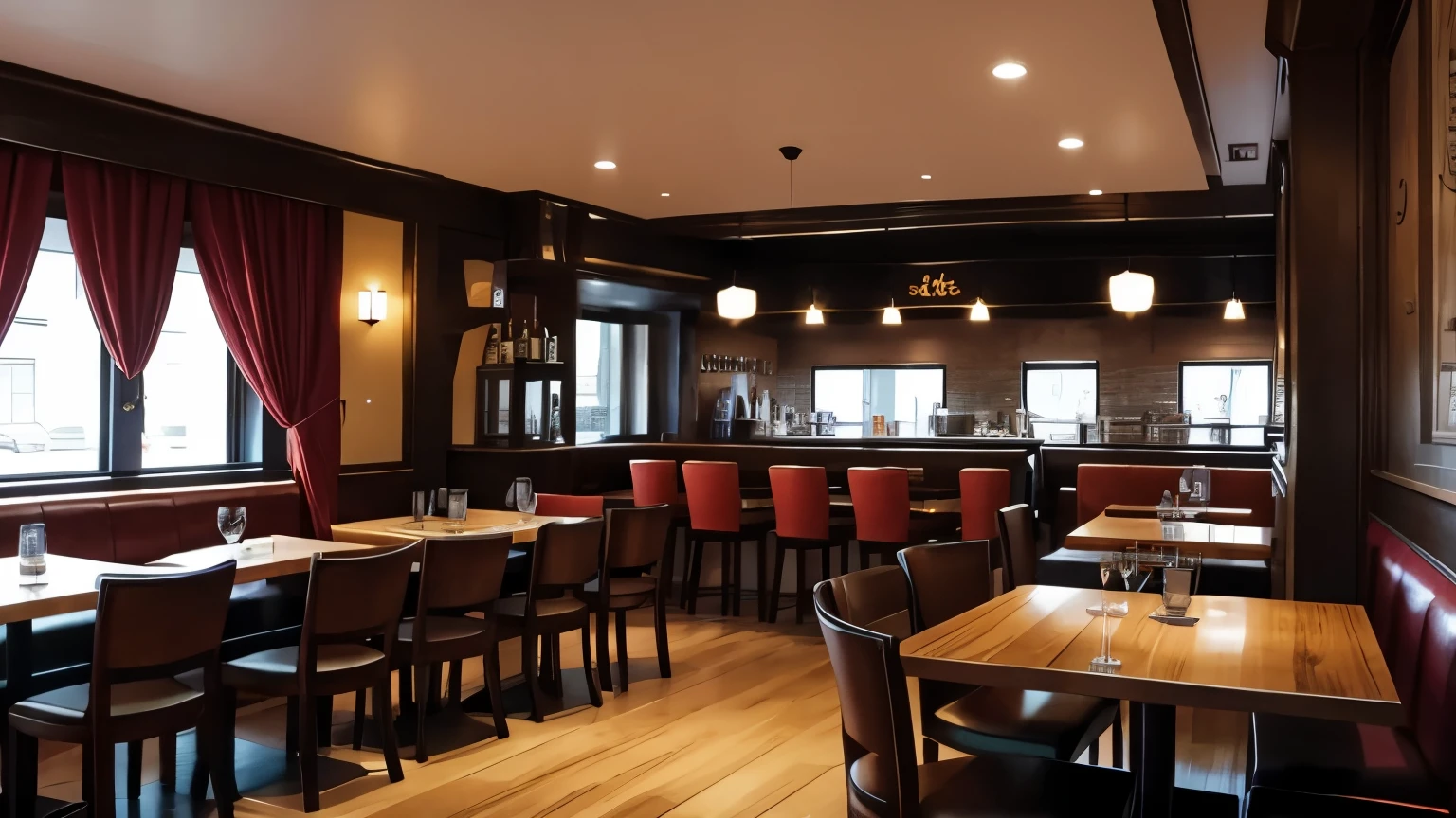 Inside the restaurant