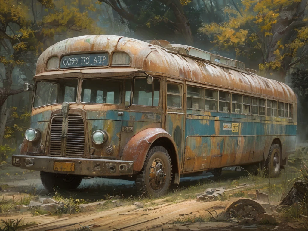 ((highest quality)),(Ultra-high resolution),(Super detailed new),(Detailed Description),((The best CG)),(A masterpiece),Ultra-detailed art,A wonderful new art form,(Art with precise detail:1.5), bus, Ombolo car