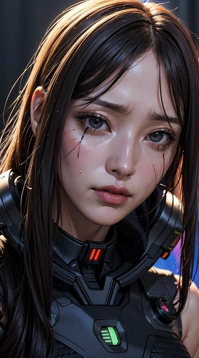 Figures with strange faces and strange heads, From the 2019 SF8K film, Alien Cyborg movie still, Alien Girl movie still, Unreal Engine : : Rave Makeup, Cyborg Goddess of Space, Love Death + robot, Sci-fi movie stills, Ash Thorpe, VFX Film Close-up