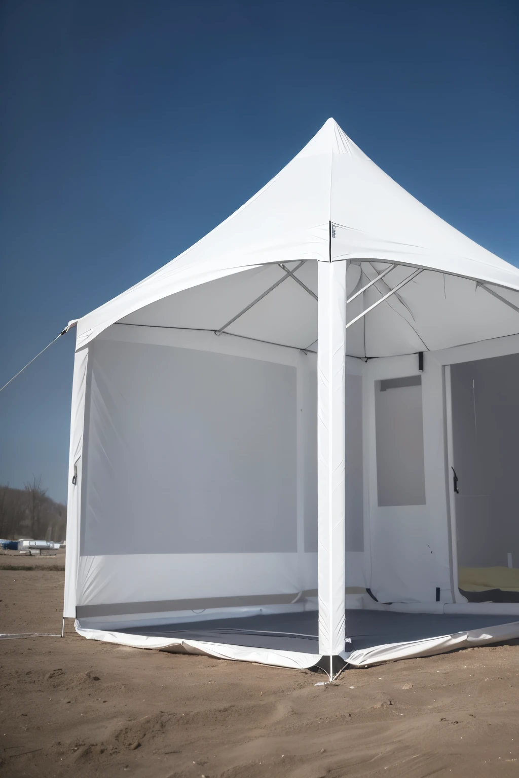 ((best qualityer)), ((work of art)), (detailded), 3x3 simple white tent with transparent bottom,