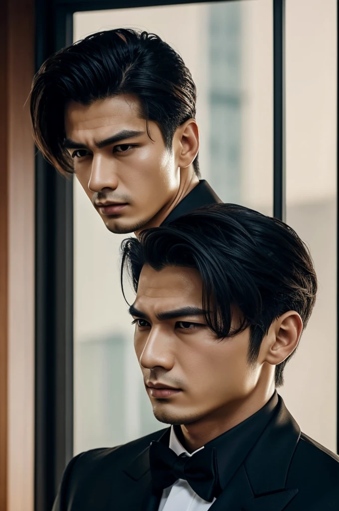 Mafia boss, handsome and pointed nose