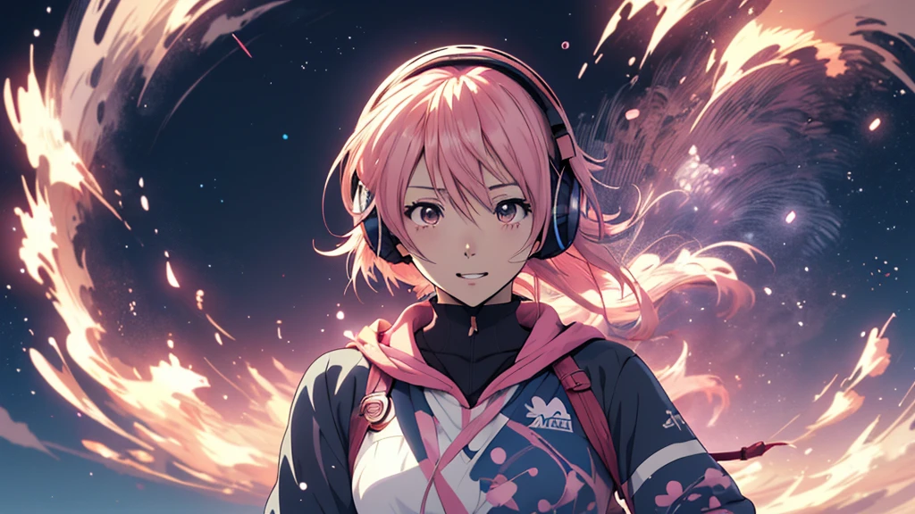 Woman wearing headphones, Anime Style 4 k, anime wallpaper 4k, anime wallpaper 4k, 4k anime wallpaper, anime art wallpaper 4k, anime art wallpaper 4k, Anime Style. 8K, Anime atmosphere, , Ultra HD Anime Wallpaper, Anime Art Wallpaper 8K, Anime Background,landscape、universe、universe空間