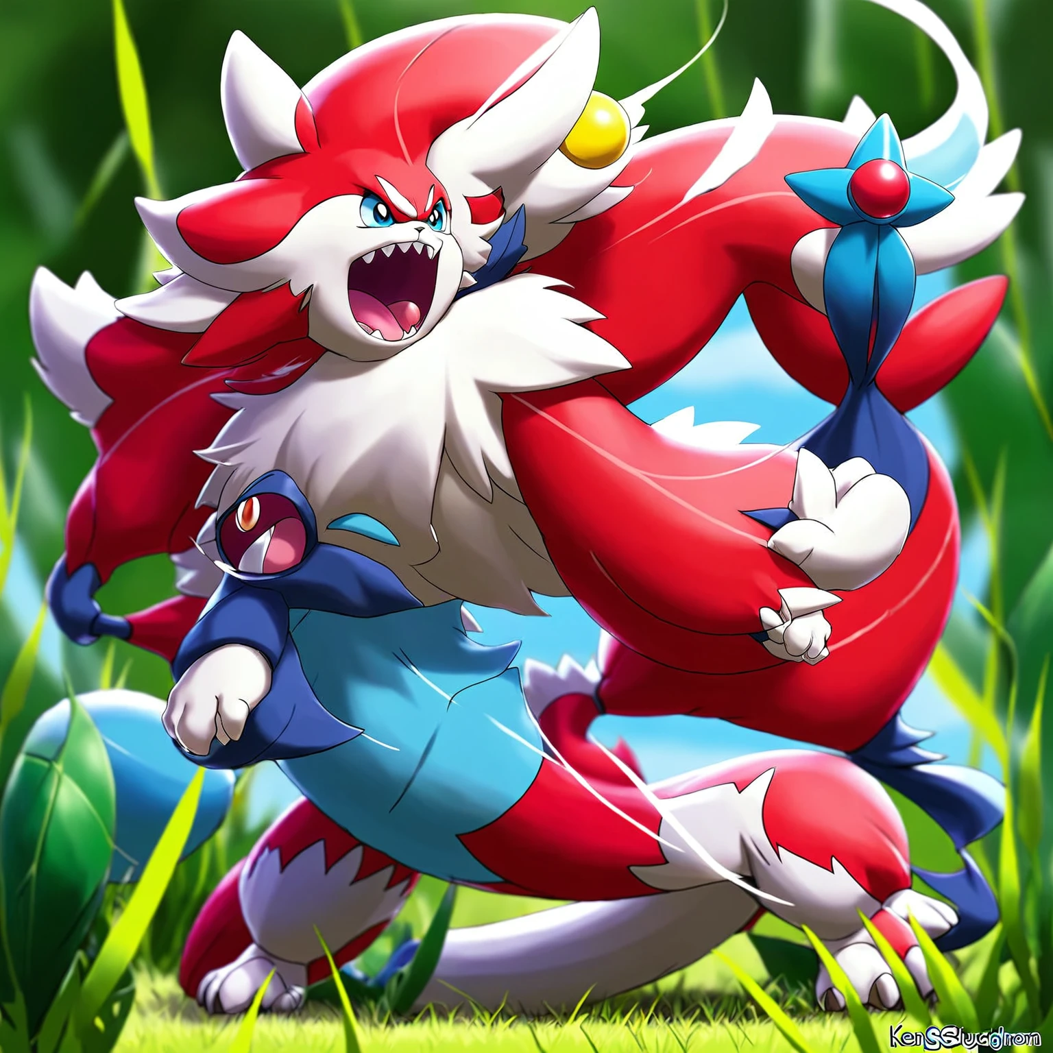 شخصية New Pokemonة هي ختم يخرج البرق من فمه, Similar to Pokemon, By Ken Sugimori, Art by Ken Sugimori, Pokemon illustration, New Pokemon, Pokemon style لطيف, Strange Pokemon, god Radius, Bright!!, Horrible, Radius, Mika Bikazu, Pokemon style, pole, Excessive tail