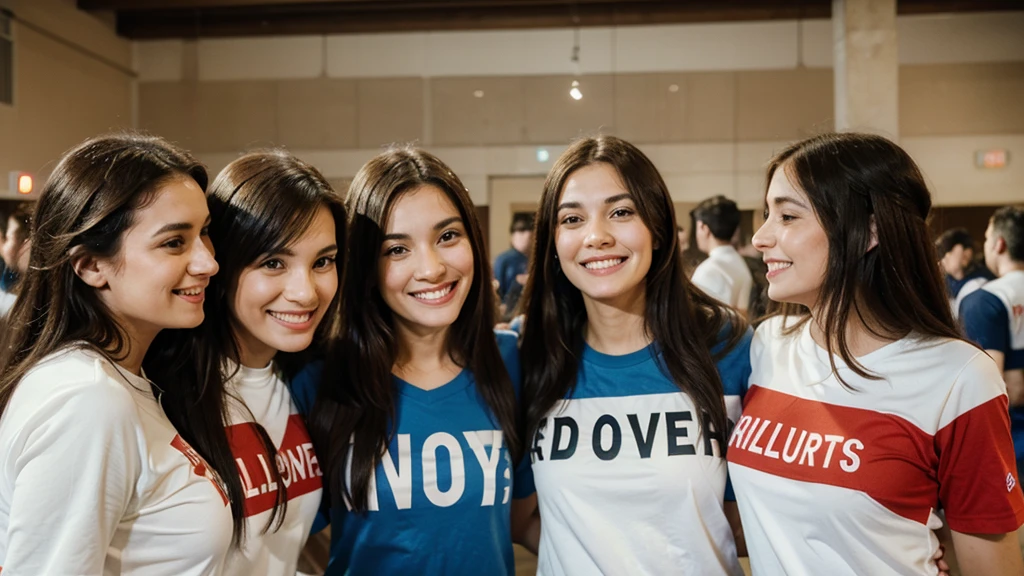 A group of volunteers congratulates on the family day of love and fidelity 