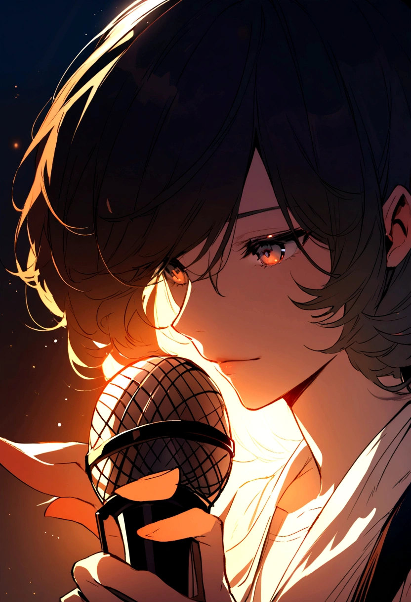 An illustration with a fox in a wig holding a microphone