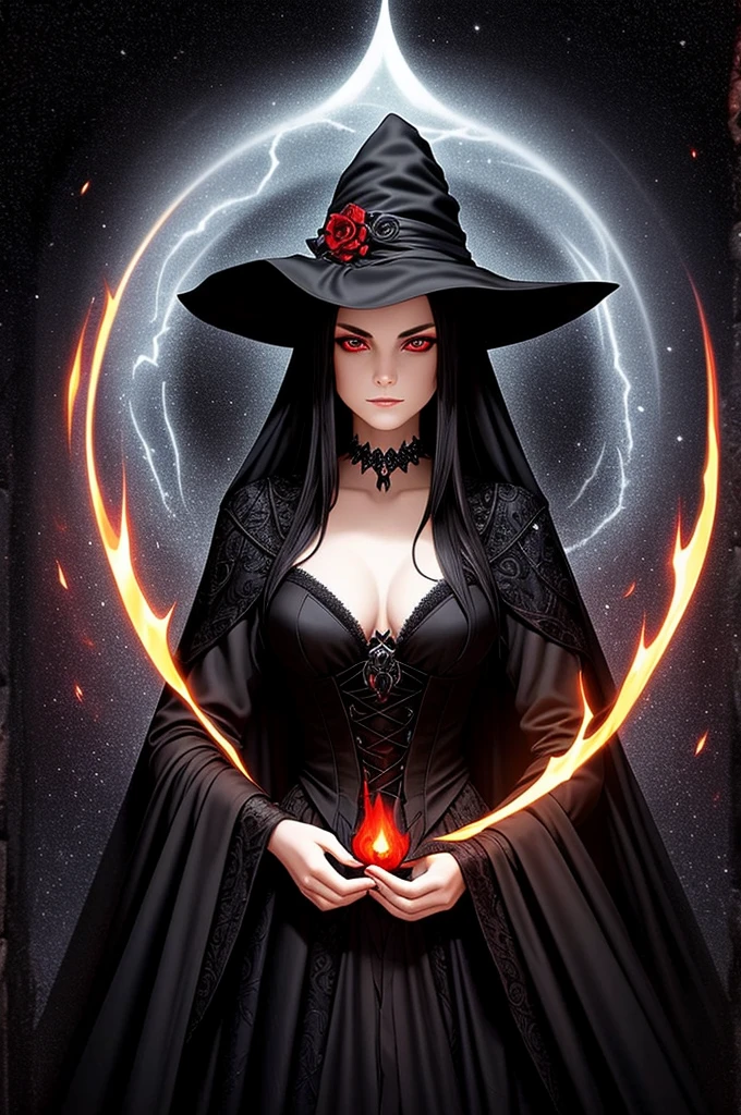 "Girl corpo inteiro witch dark style with power"