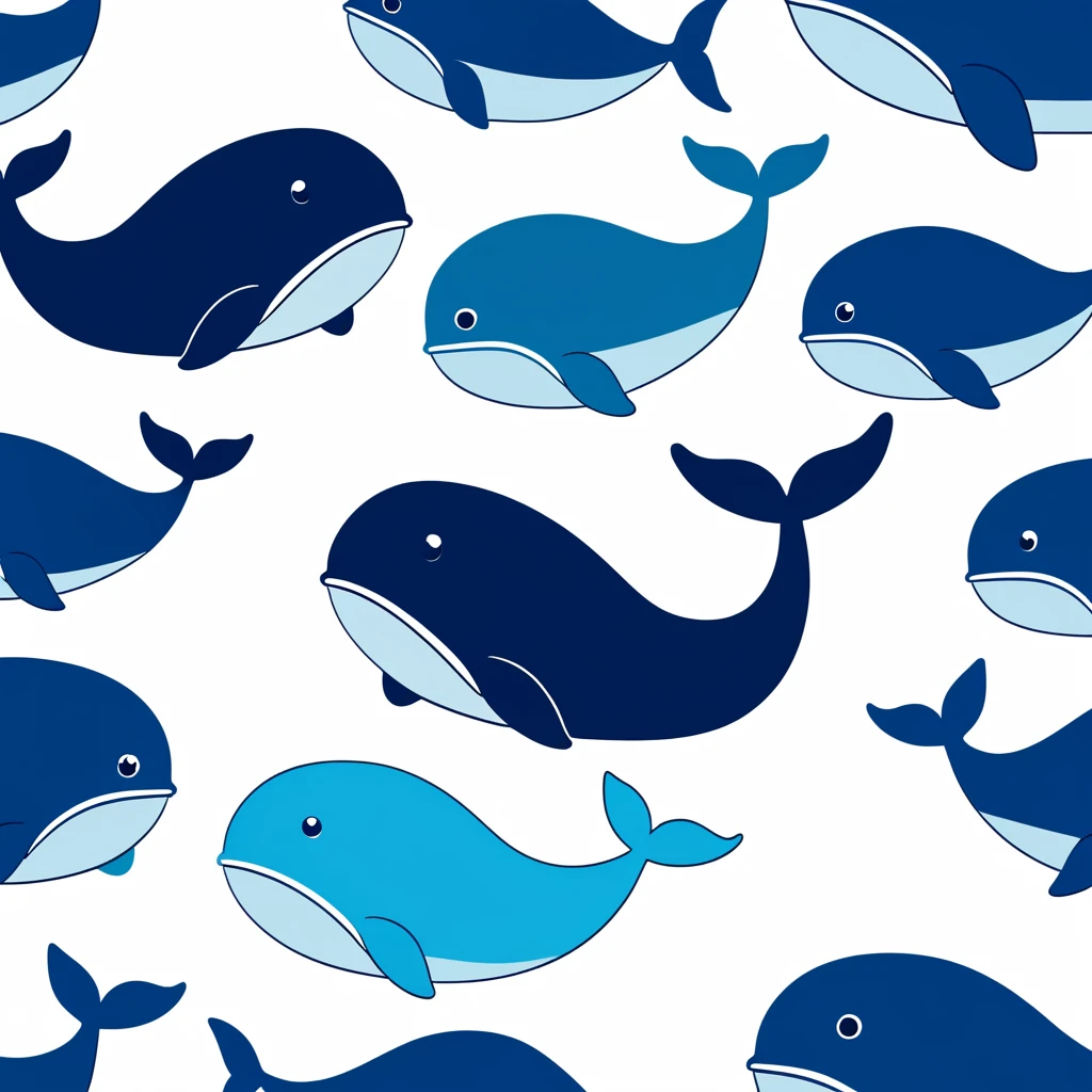 cute whale, illustration, vector graphics, strong contours
