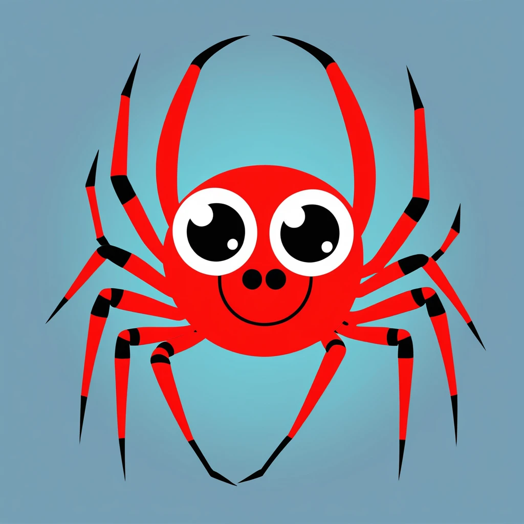 cute spider, illustration, vector graphics, strong contours