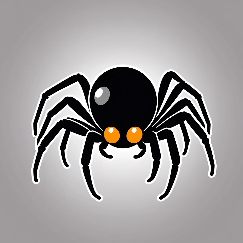 cute spider, illustration, vector graphics, strong contours