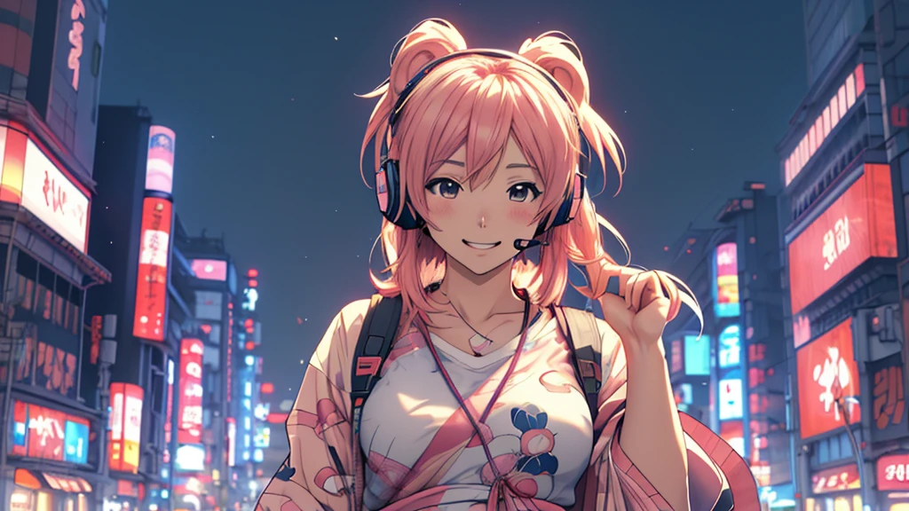 Woman wearing headphones, Anime Style 4 k, anime wallpaper 4k, anime wallpaper 4k, 4k anime wallpaper, anime art wallpaper 4k, anime art wallpaper 4k, Anime Style. 8K, Anime atmosphere, , Ultra HD Anime Wallpaper, Anime Art Wallpaper 8K, Anime Background,landscape、TOKYO、CITY、Tokyo