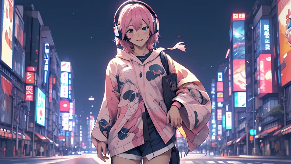 Woman wearing headphones, Anime Style 4 k, anime wallpaper 4k, anime wallpaper 4k, 4k anime wallpaper, anime art wallpaper 4k, anime art wallpaper 4k, Anime Style. 8K, Anime atmosphere, , Ultra HD Anime Wallpaper, Anime Art Wallpaper 8K, Anime Background,landscape、TOKYO、CITY、Tokyo