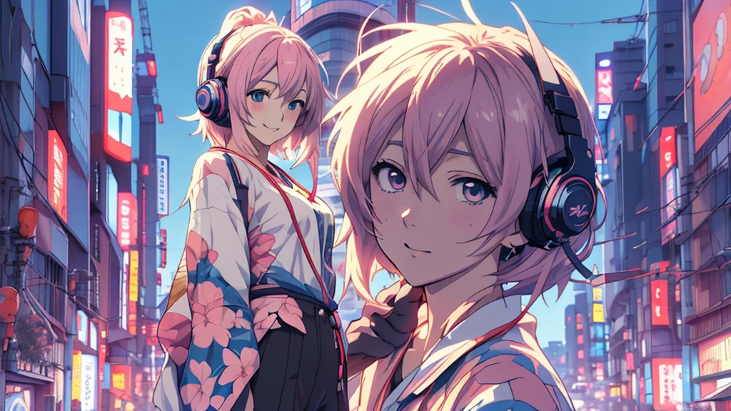 Woman wearing headphones, Anime Style 4 k, anime wallpaper 4k, anime wallpaper 4k, 4k anime wallpaper, anime art wallpaper 4k, anime art wallpaper 4k, Anime Style. 8K, Anime atmosphere, , Ultra HD Anime Wallpaper, Anime Art Wallpaper 8K, Anime Background,landscape、TOKYO、CITY、Tokyo