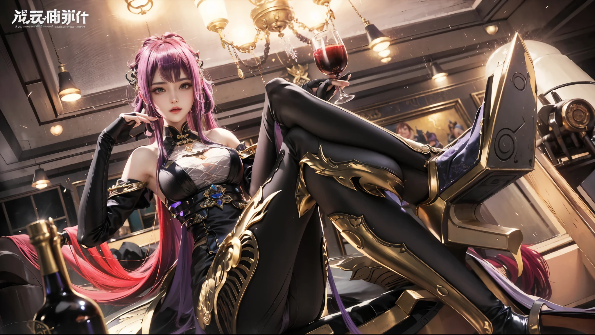 a close up of a woman with a purple and black costume, shadowbringers cinematic, 4 k detail fantasy, a beautiful fantasy empress, game cg, xianxia fantasy, xianxia hero, 2. 5 d cgi anime fantasy artwork, cinematic goddess close shot, ruan jia and artgerm, wow 4 k detail fantasy, hyperdetailed fantasy character